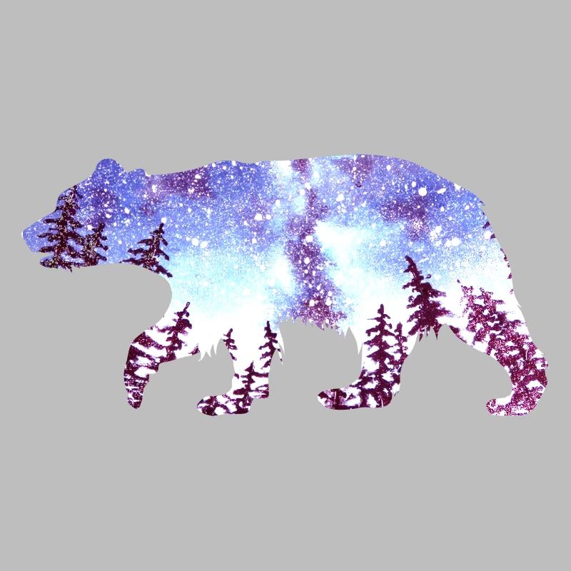 Bear Night Sky Forest