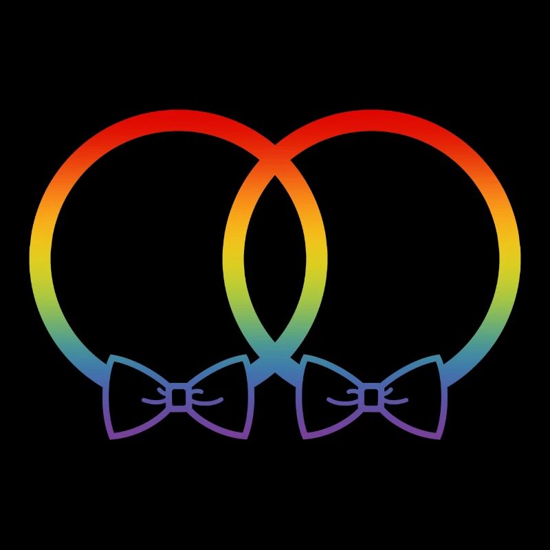 LGBT Eheringe Hochzeit JGA Paar Regenbogen Fliege