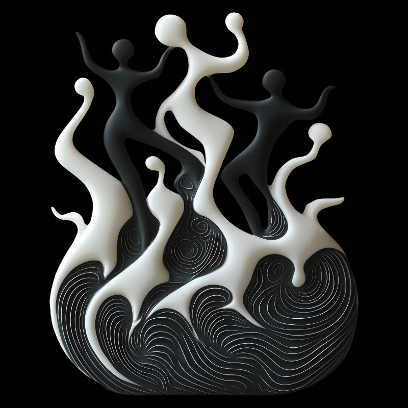 Abstrait Noir Blanc Danse Soirée