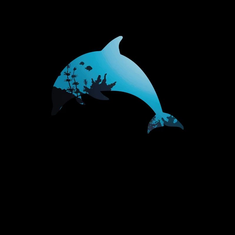 Dolphin with seabed pattern in the sea
