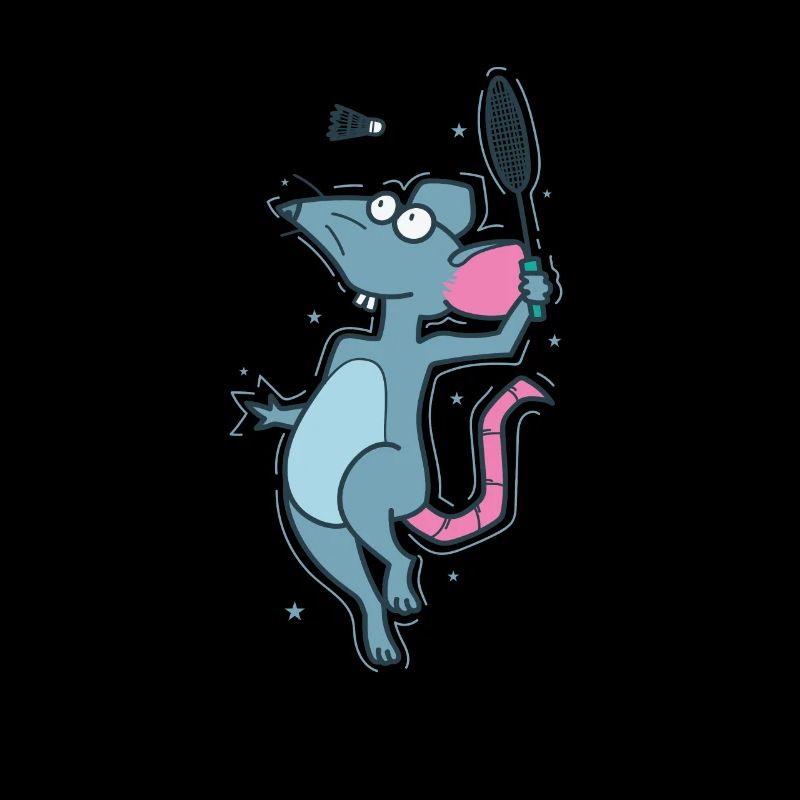 Rat Playing Badminton Rodent