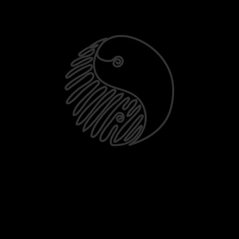 One Line Drawing Yin and Yang