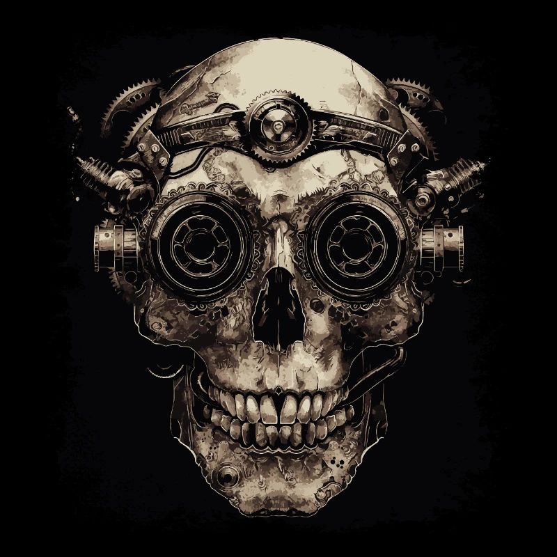 Crâne de zombie steampunk