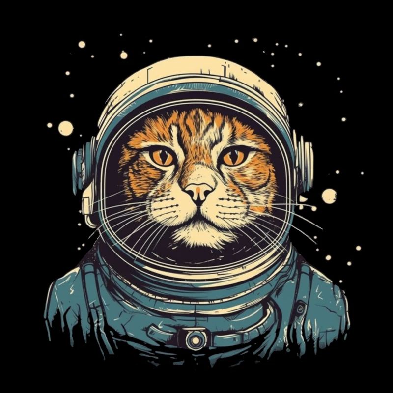 Cool cat as astronaut with suit