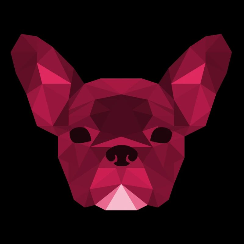 Low Poly Frenchie pink