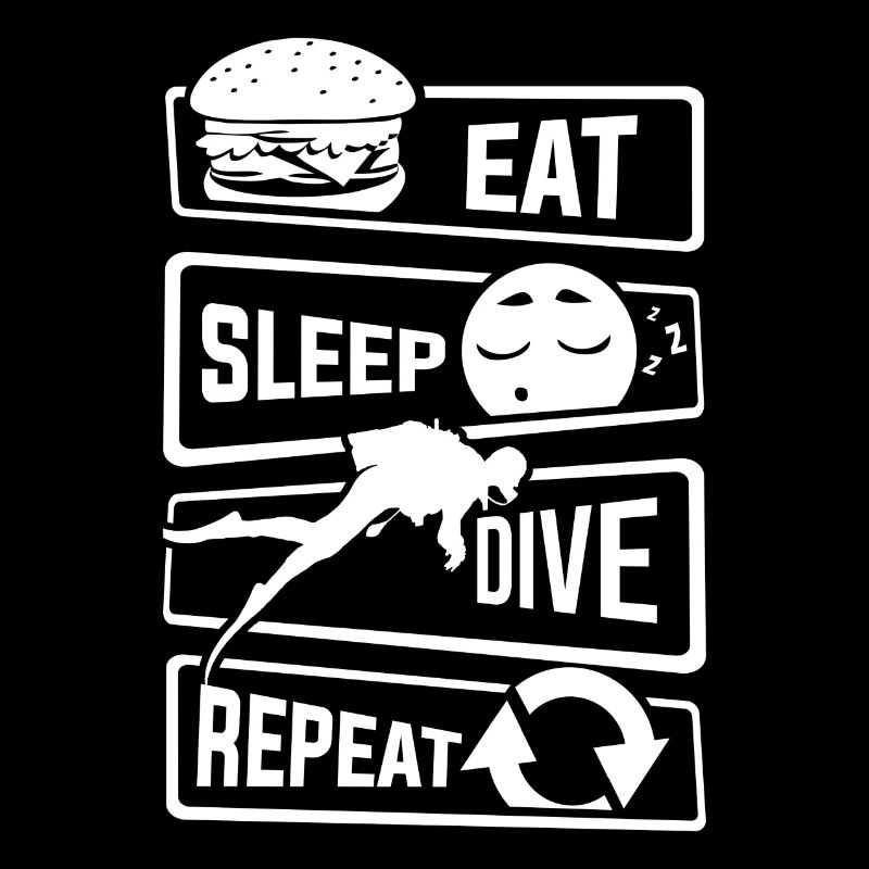 Mangez le sommeil de plongée Répétition - Divers Plongée Mer Lac