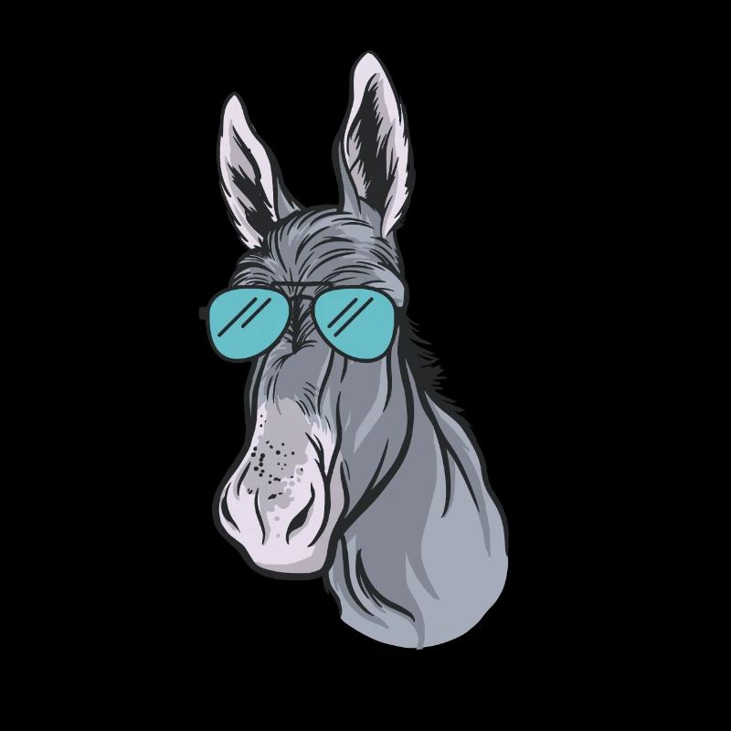 Funny donkey with cool sunglasses Muli