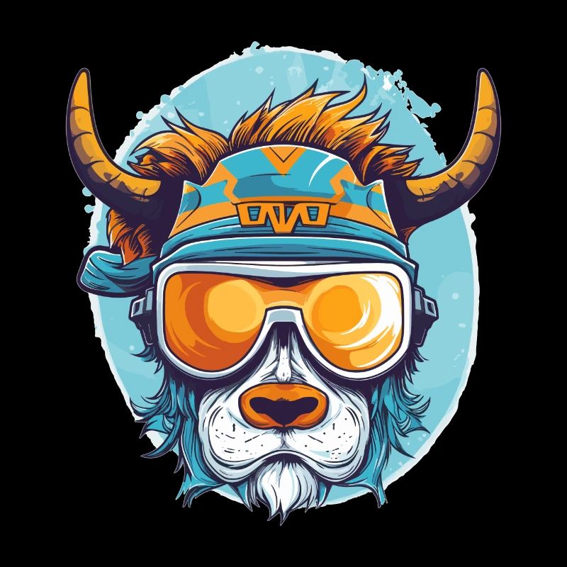 Bulle Stier Flieger Ski