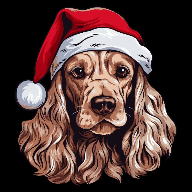 Tête de Noël de chien Cocker Spaniel