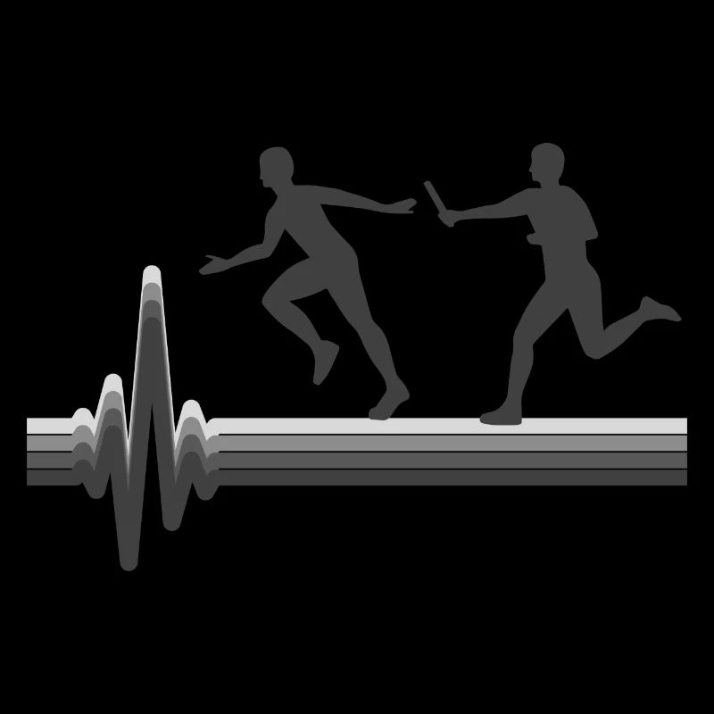 Course de relais athlète athlétisme battement de cœur