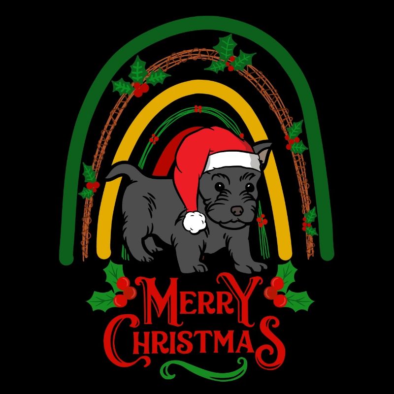 Mignon Terrier écossais Noël Kawaii