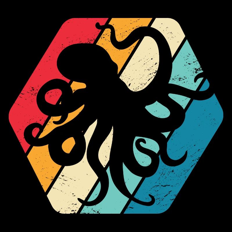 Octopus Octopus Ocean Sea Retro