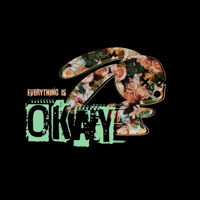 Everything is okay – cute flower bunny