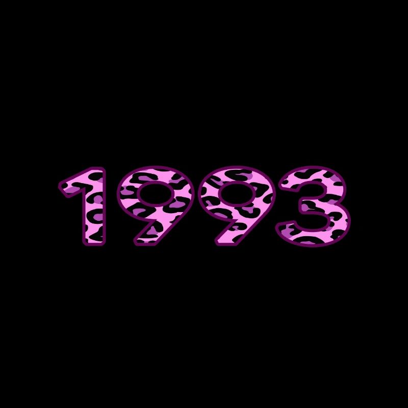 1993 birthday barcode pink leopard retro party