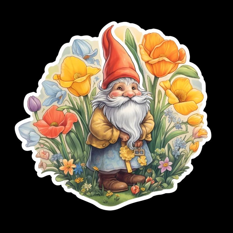 Zwerg in einer Blumenwiese