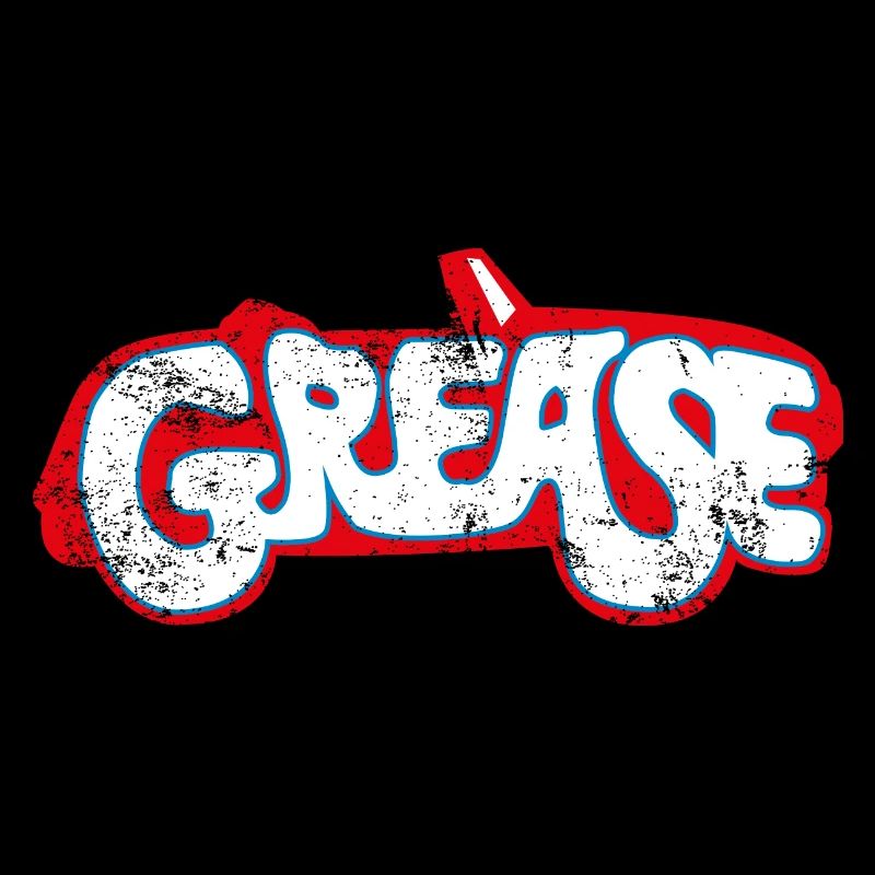 Grease Weißes Logo Mit Auto