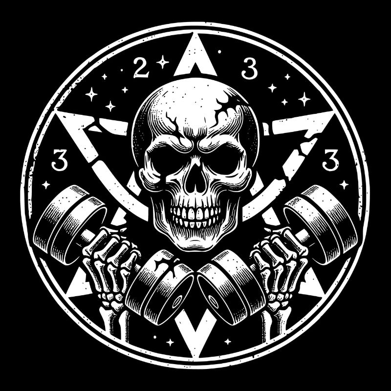Skull Dumbbell and Pentagram Bodybuilding Workout