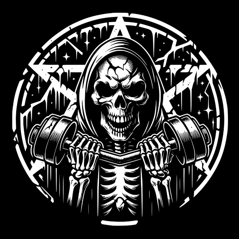 Skull Dumbbell and Pentagram Bodybuilding Workout