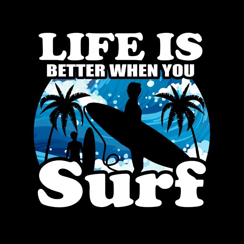 Surfing, summer, beach, palm trees, vacation
