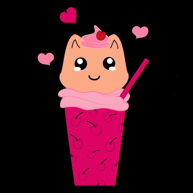 Kawaii milkshake with kitten
