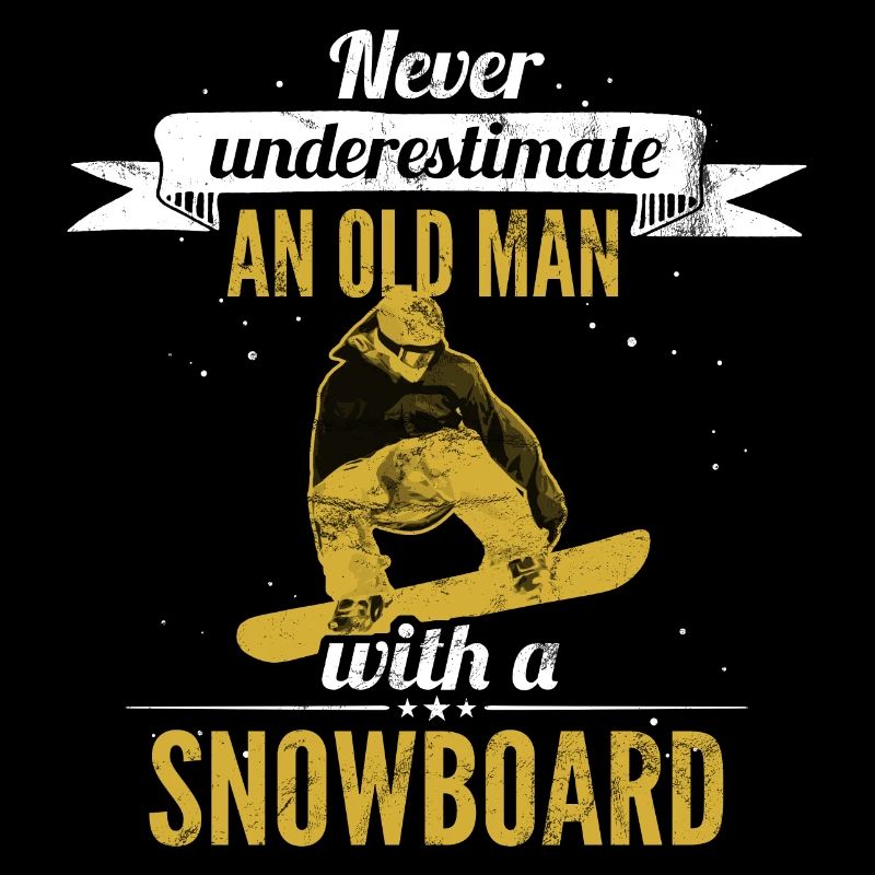 never underestimate an old man with a snowboard