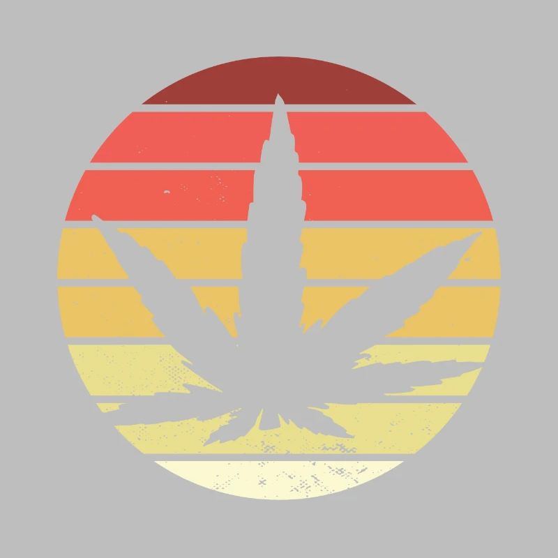 Cannabis Leaf Retro Coucher de soleil