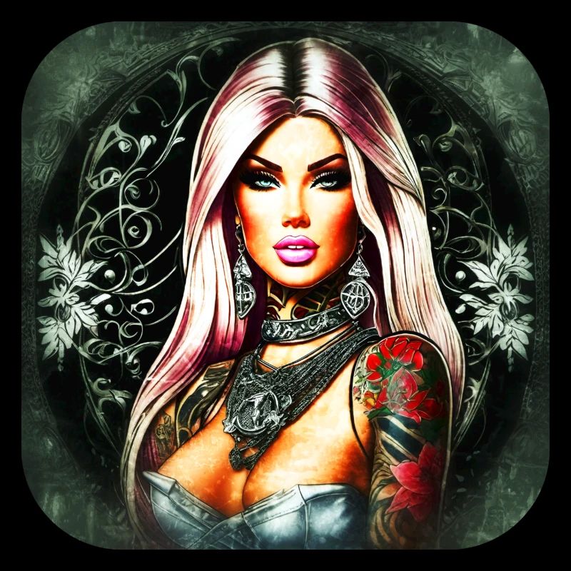 Cool gothic girl with tattoos