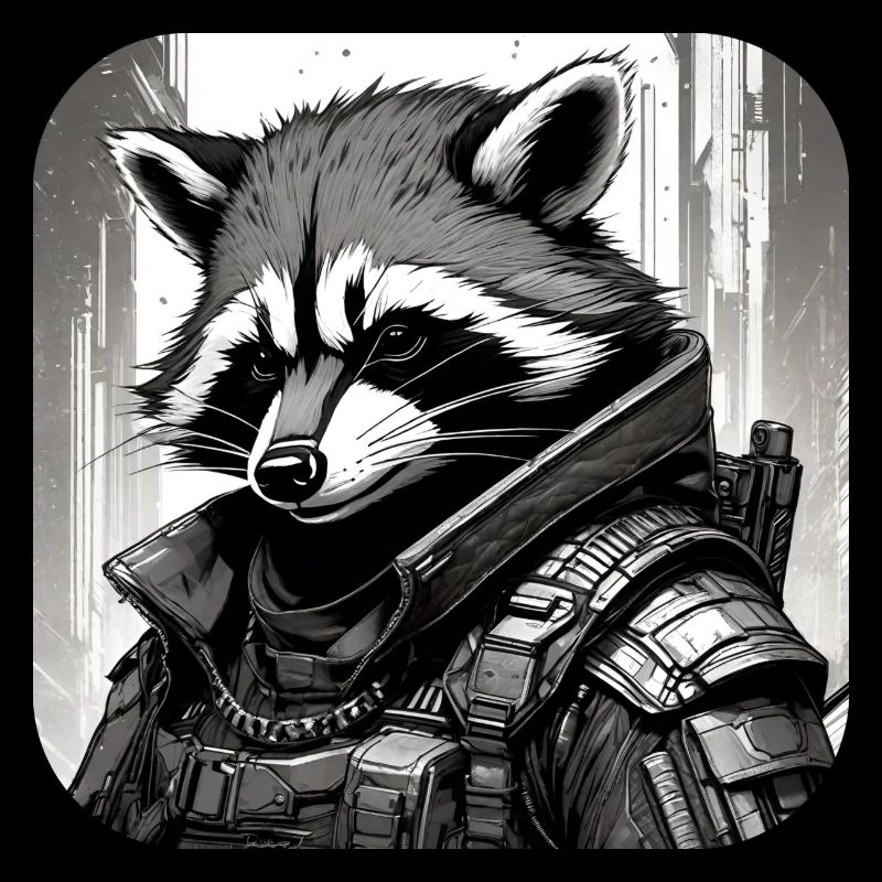Lässiger Cyberspace Waschbär