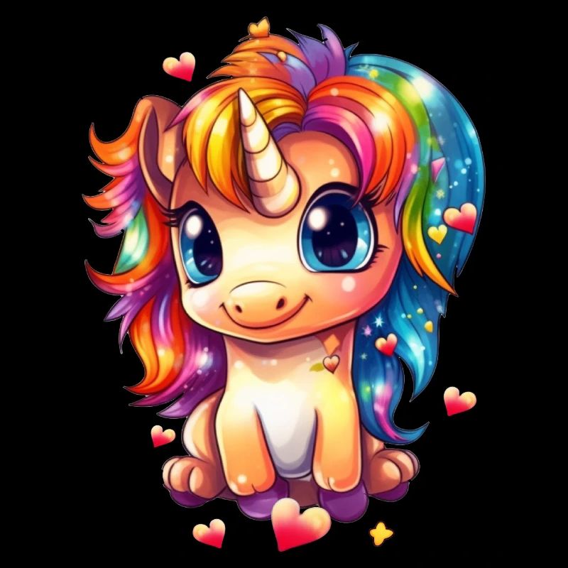 Süßes Einhorn mit Herz