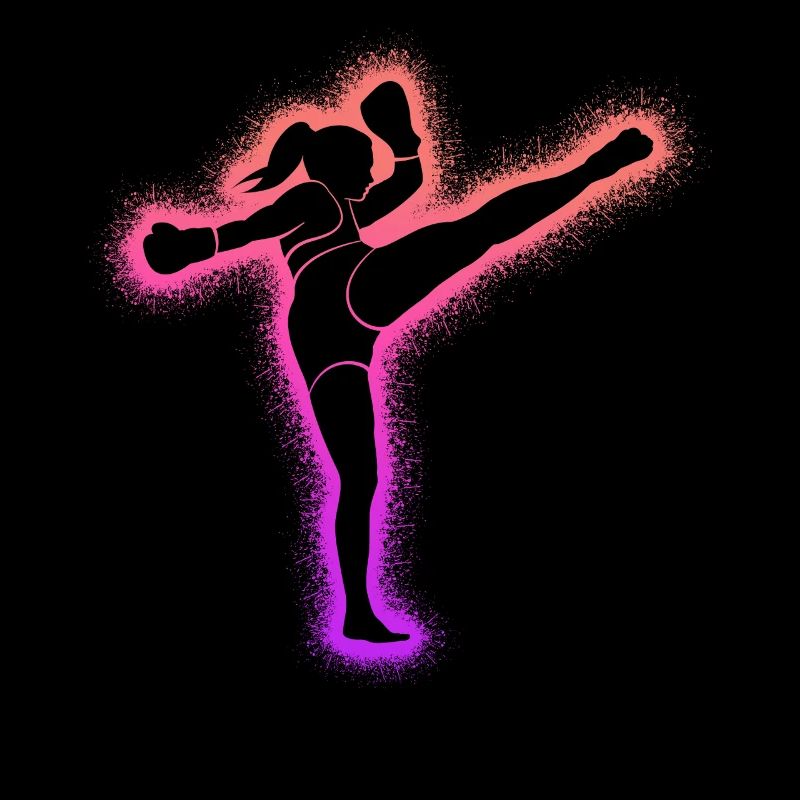 Muay Thai Bunter Kickboxer Kickboxen Mädchen