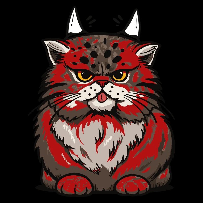 Satanic Cat Cats Little Devil Satan Halloween