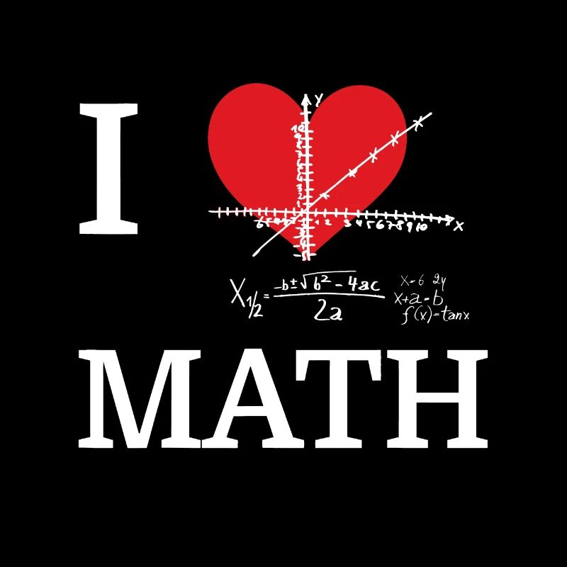 J’aime les maths je coeur math drôle de maths nerd