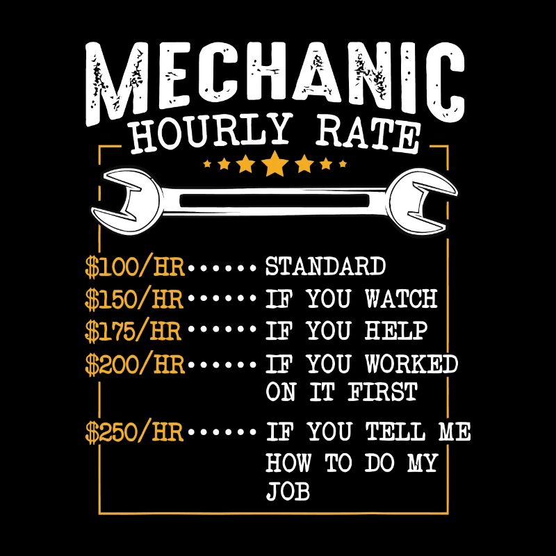 Mechanic Hourly Rate Labor Rates Funny Co-Workers