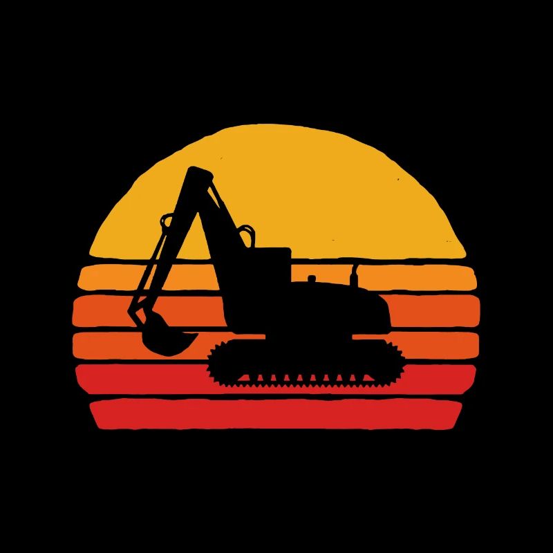 Retro-Bagger & Sunset Vintage-Konstruktion