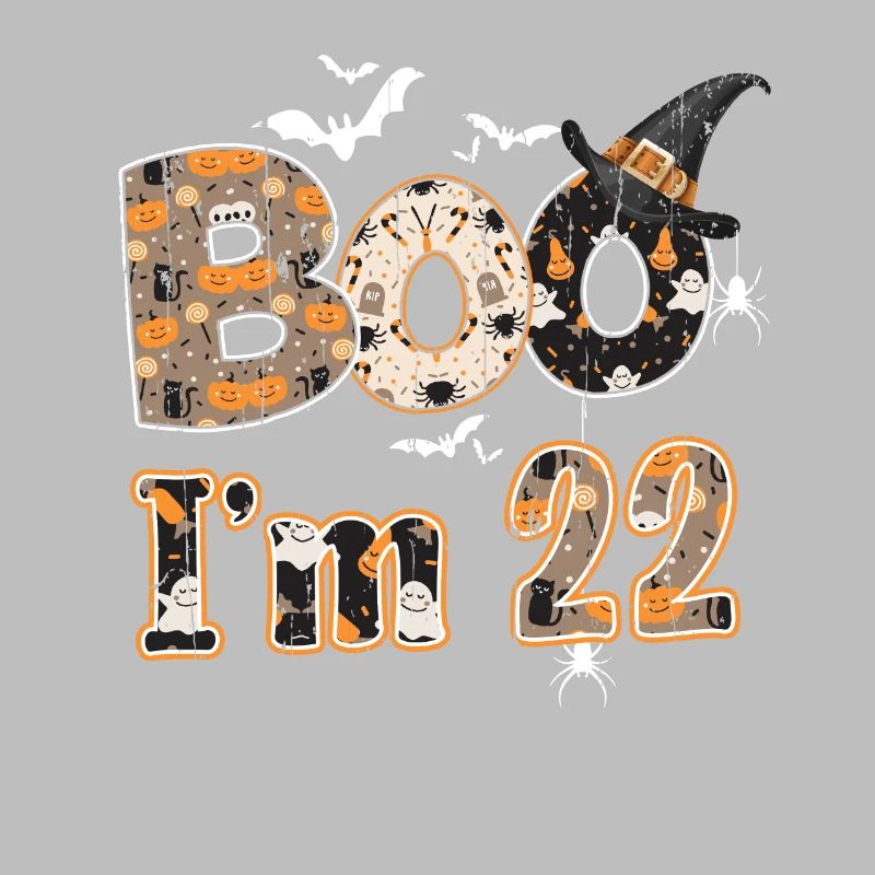 Halloween Pattern Ghost Creatures Naissance Age 22