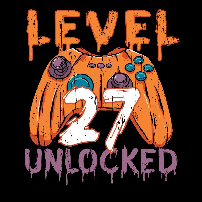 Halloween Pattern Pumpkin Game Gamer Birth Age 27