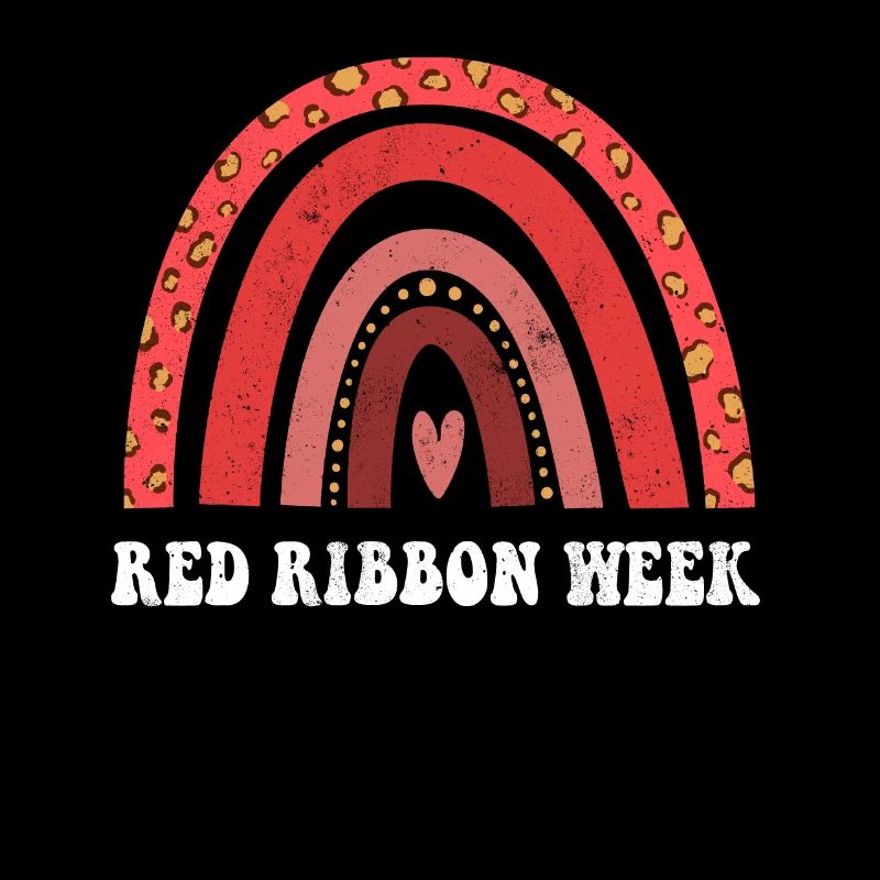 Rainbow Ribbon Week October Red