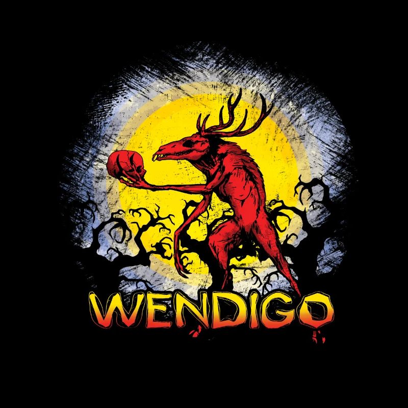 Créature folklorique Wendigo Forest Halloween Cryptid