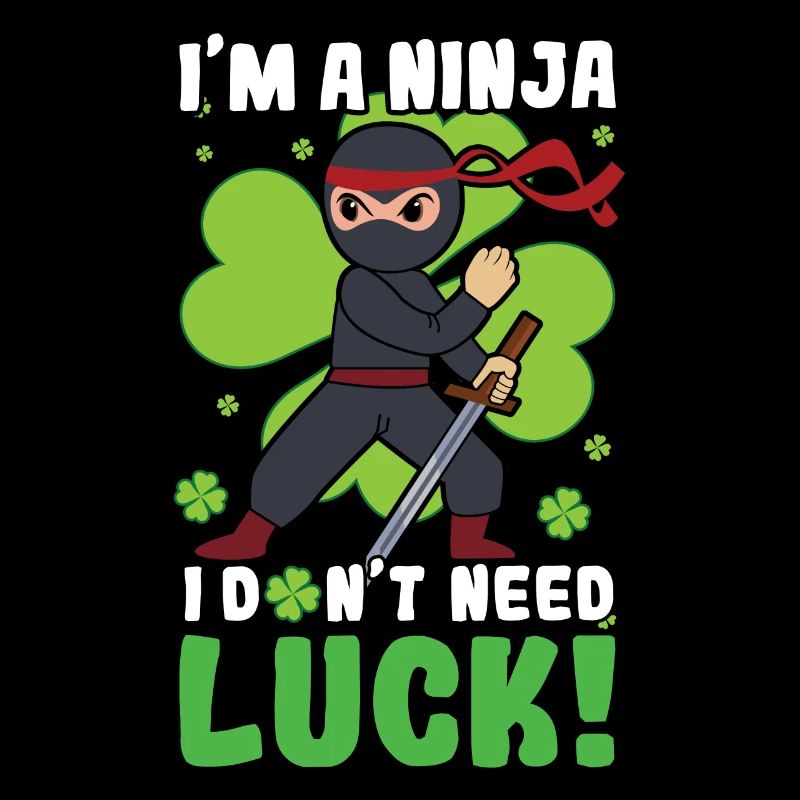 Kid Ninja Luck Japon Trèfle Saint Patrick Day