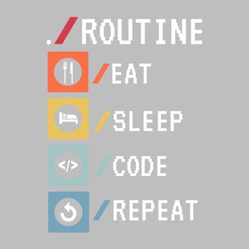 Routine Eat Sleep Code Repeat Developer Coder