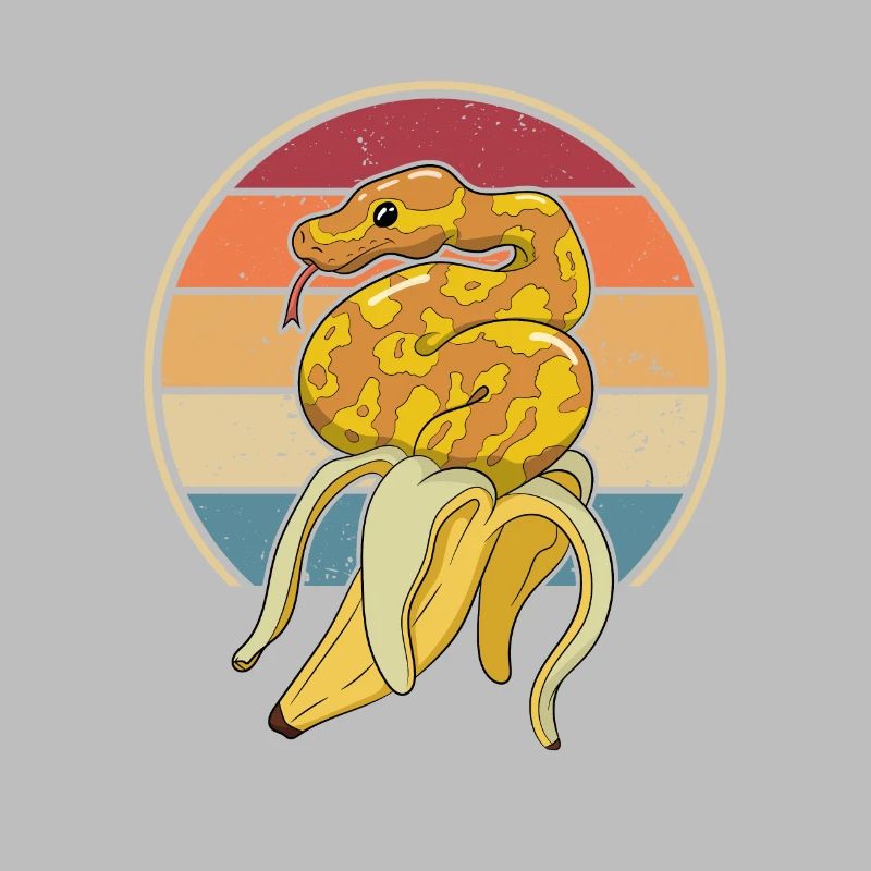 Retro Schlange Schuppenkriechtiere Python Banana