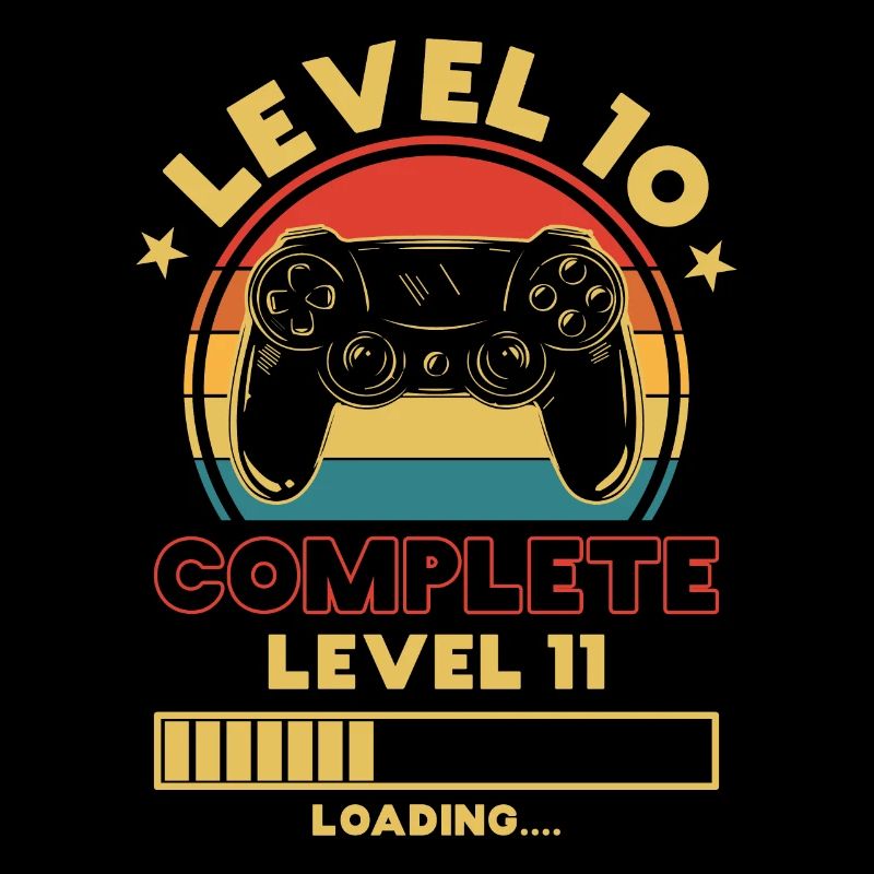 Kinder 10. Geburtstag Geschenk Shirt Level 10 Jung
