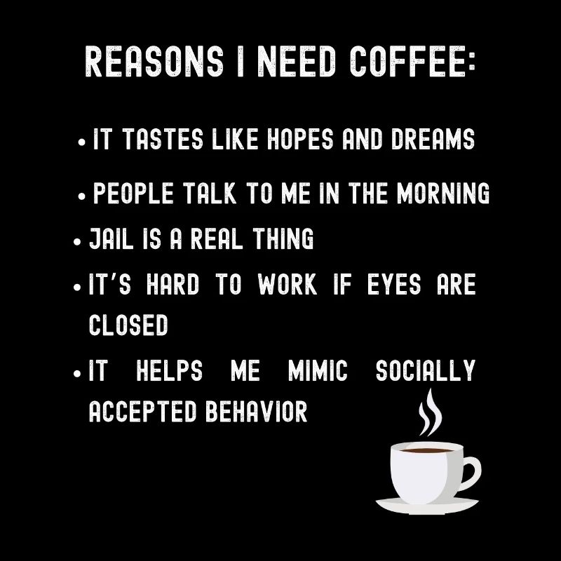 Reasons I need coffee list
