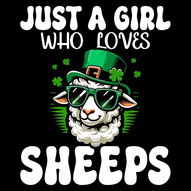 Mädchen, das St. Patrick's Day Schafe liebt