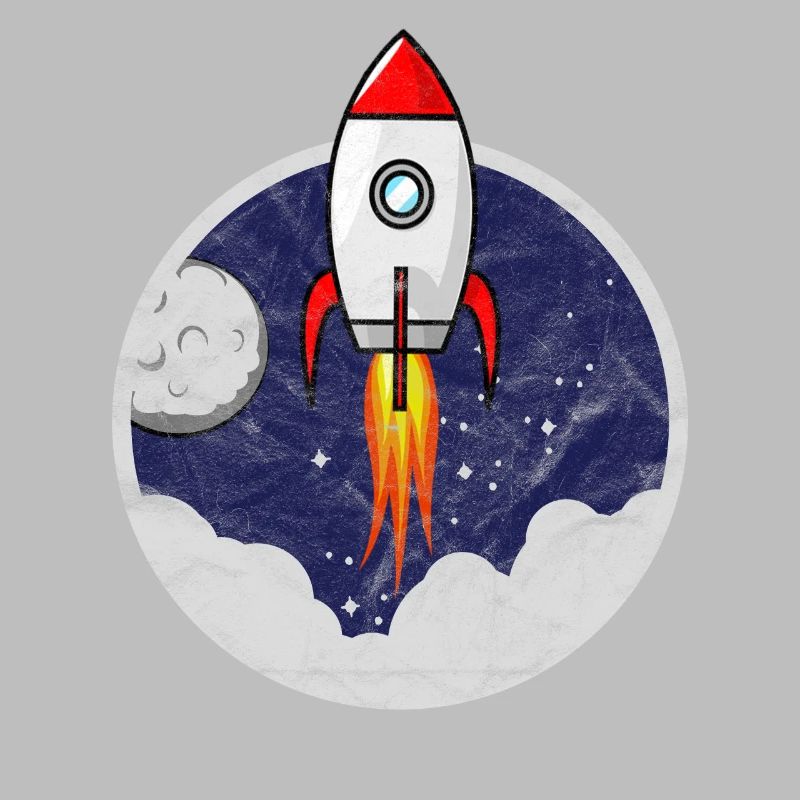 Space Shuttle Small rocket for kids grunge