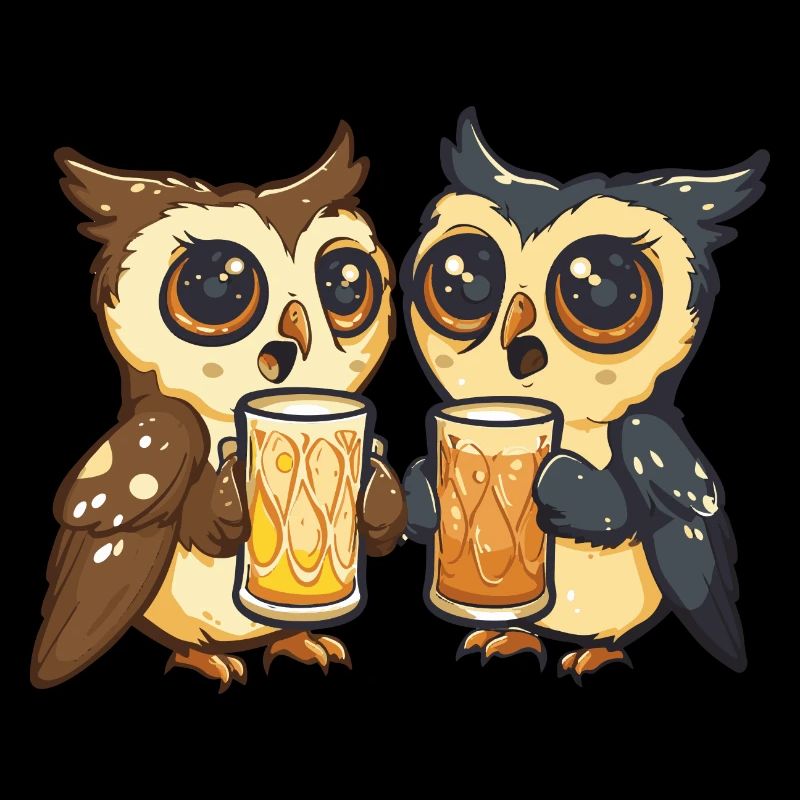 Eule Bier Lustig Saufen