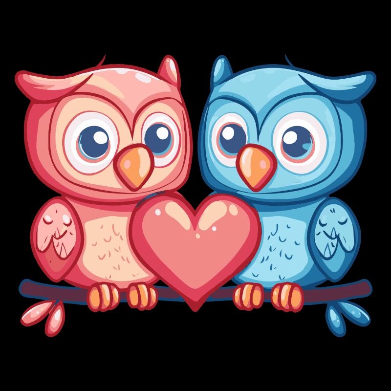 Eule Paar Verliebt Tier Valentinstag