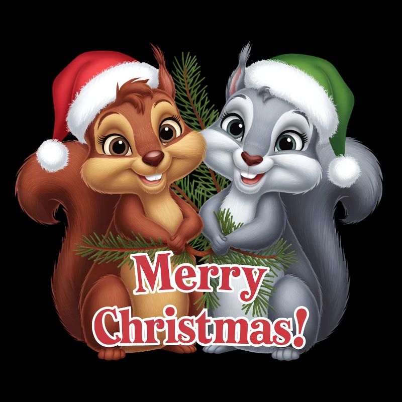 Joyeux Noël Écureuil Noël Mignon