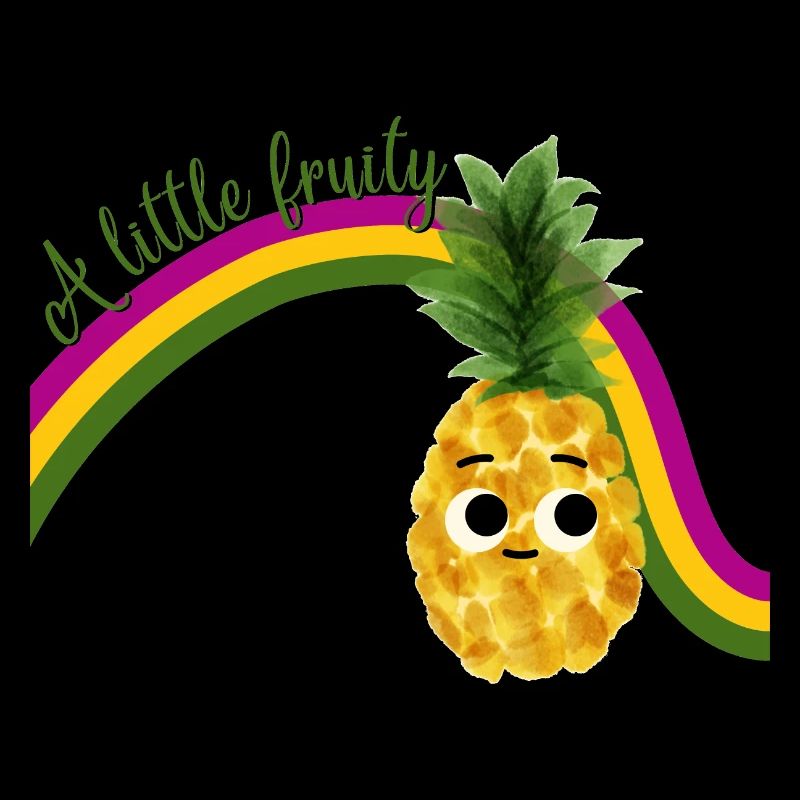 Süße Ananas mit Regenbogen & Text Stay fruity