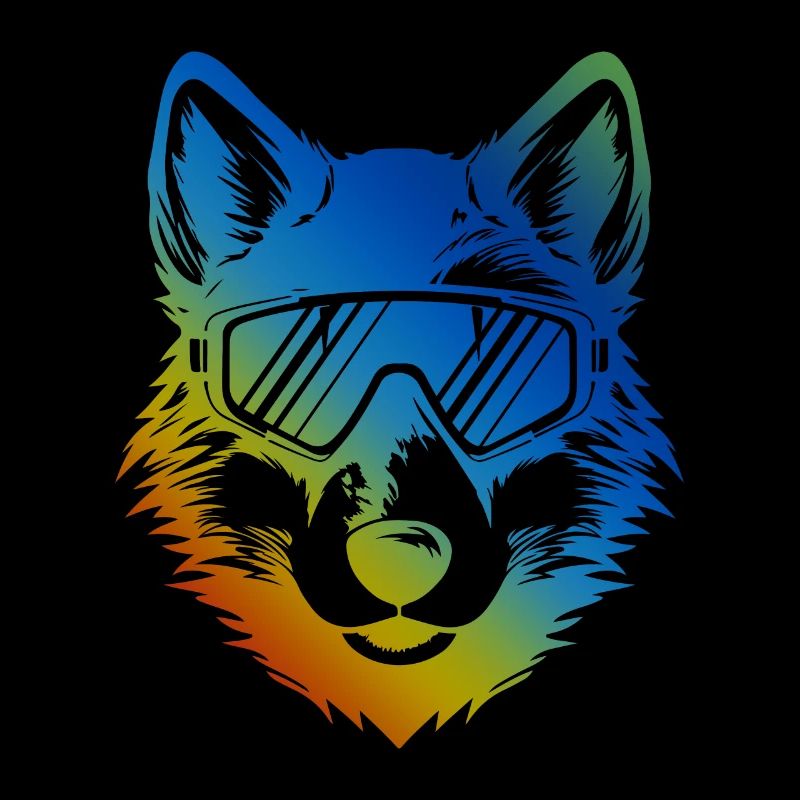 Wolf Ski Brille Bunt